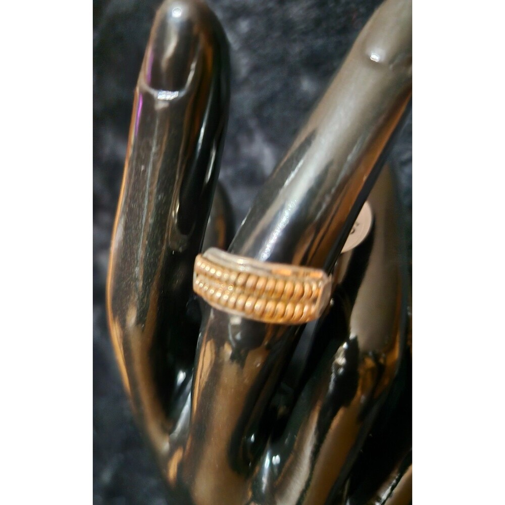 NATIVE AMERICAN MADE DOUBLE COIL RING 12K GOLD FILL OVER STERLING SILVER SIZE 8